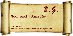 Modjesch Gusztáv névjegykártya